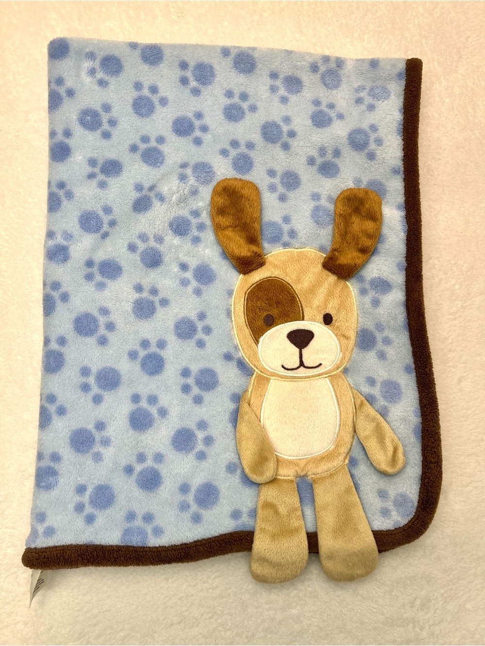 Koala Baby Brown Blue Paw Print 3D Puppy Dog Baby Security Blanket Lovey Fleece - Picture 9 of 9